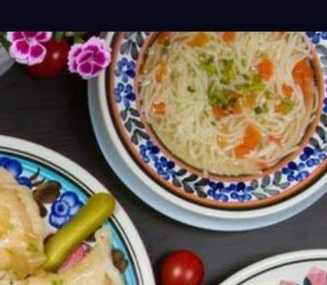 Chicken broth with noodles